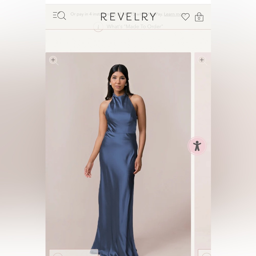 Revelry Veronica satin dress in romantic blue